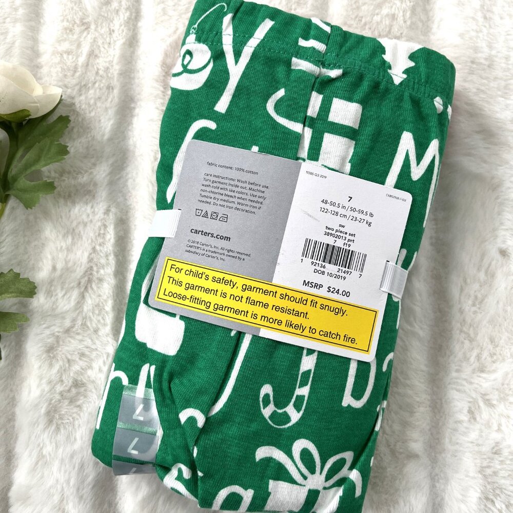 NWT Kids Carter's Pajama PJ Set (Green) 7 - Picture 3 of 3